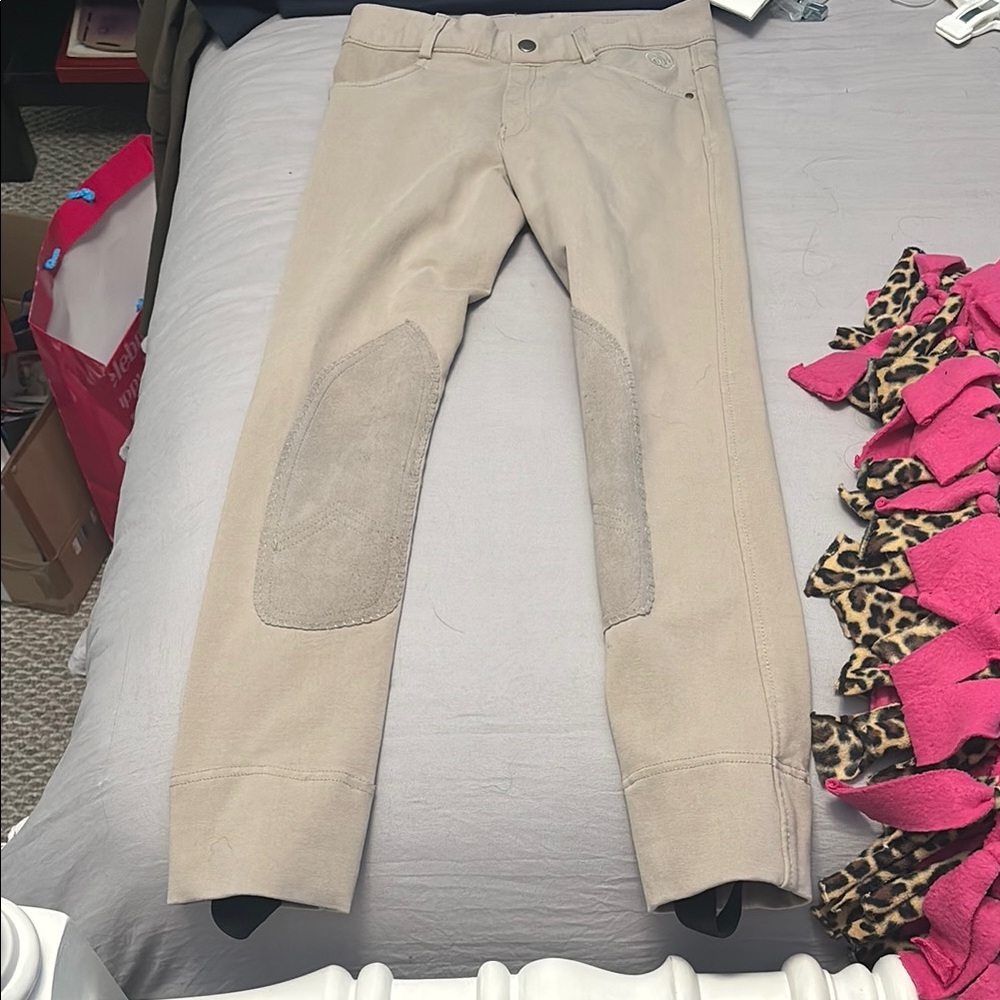 Beige Riding Pants with Knee Patches